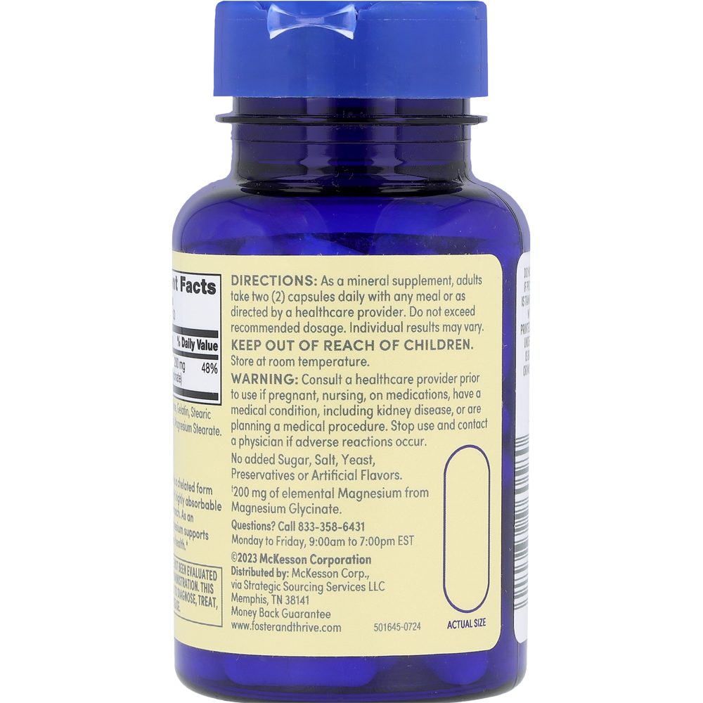 glutathione and magnesium glycinate Foster & Thrive 200 mg Capsules 60 count Are there concerns with Intravenous Available Options:10 mL
